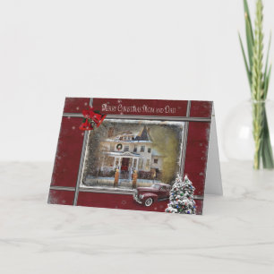 Cartes Pour Fêtes Annuelles Maison de Noël victorienne pour maman et papa