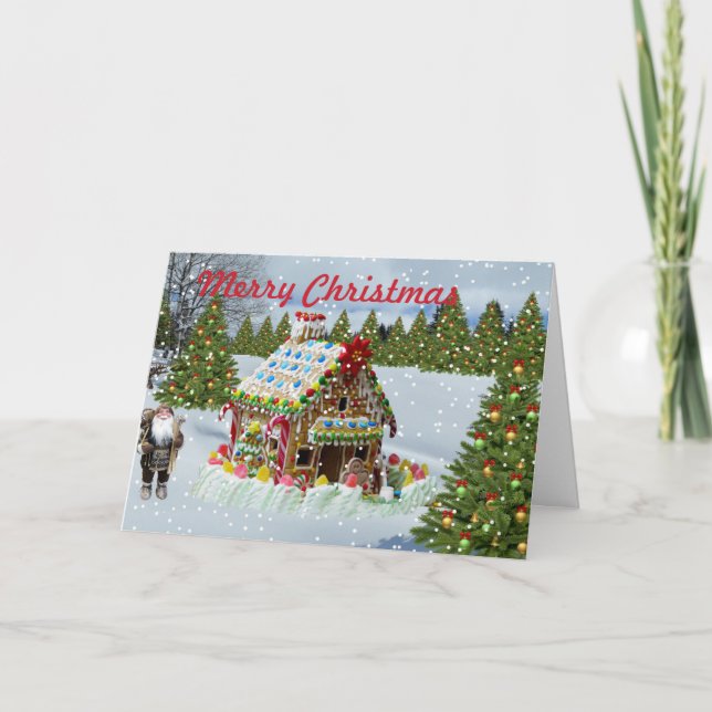 CARTES POUR FÊTES ANNUELLES MAISON DE PAIN D'ÉPICE (Devant)