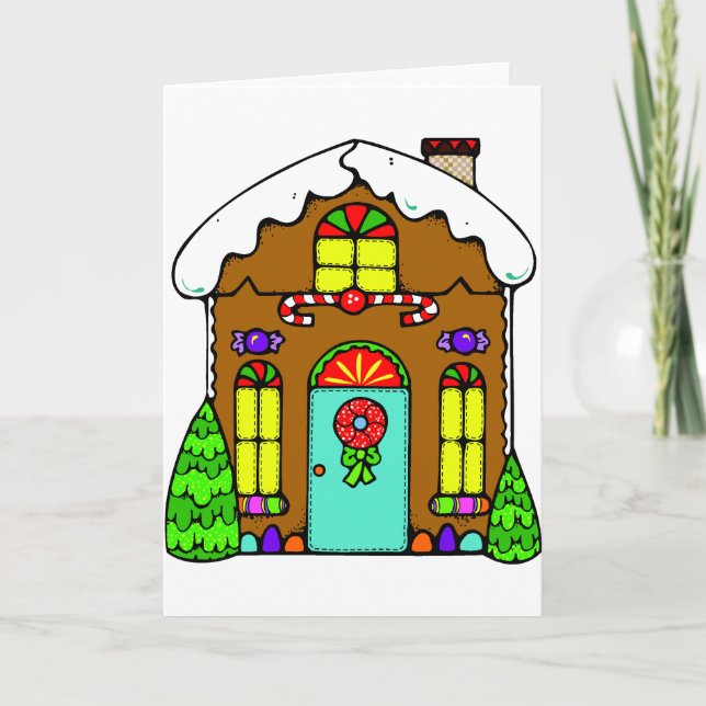 Cartes Pour Fêtes Annuelles Maison de pain d'épices (Devant)