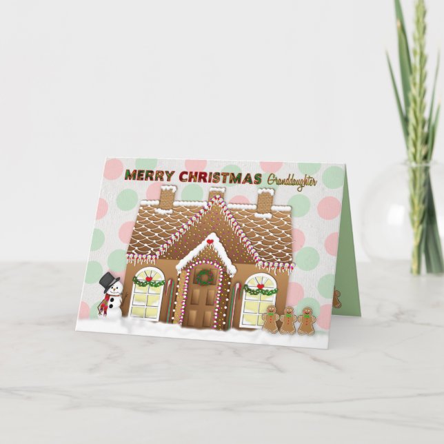 Cartes Pour Fêtes Annuelles Maison de pain d'épices Noël - Petite-fille (Devant)