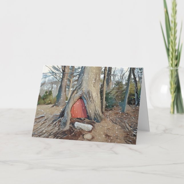 Cartes Pour Fêtes Annuelles Maison des elfes magiques (Devant)