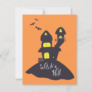 Cartes Pour Fêtes Annuelles Maison éffrayante sur la colline Halloween