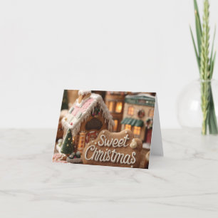 Cartes Pour Fêtes Annuelles Maison en pain d'épice cosy et "Doux Noël"