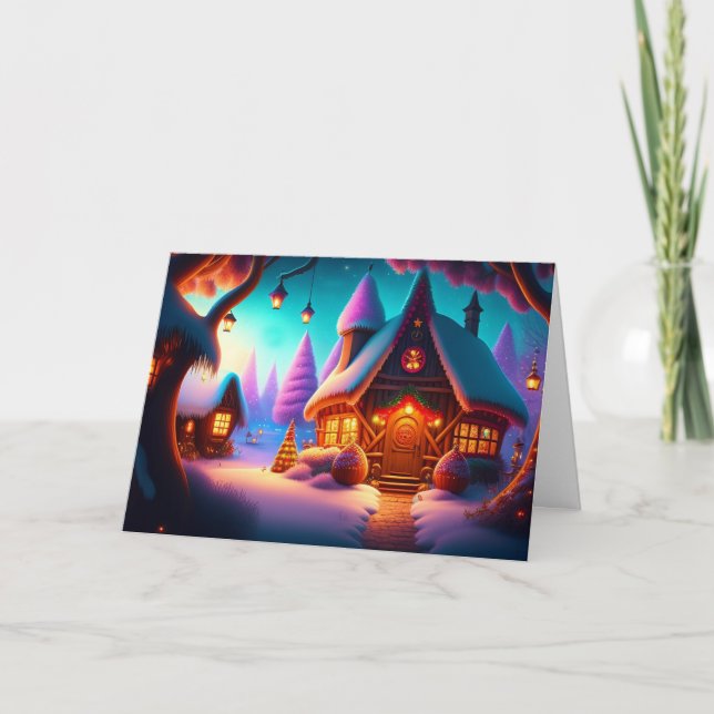 Cartes Pour Fêtes Annuelles Maison en pain d'épice de fêtes (Devant)