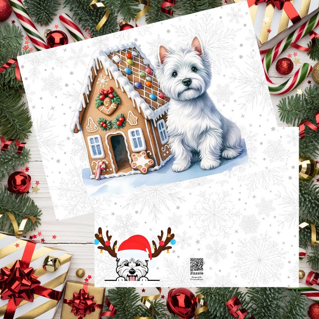 Cartes Pour Fêtes Annuelles Maison en pain d'épice Westie personnalisée (Créateur téléchargé)