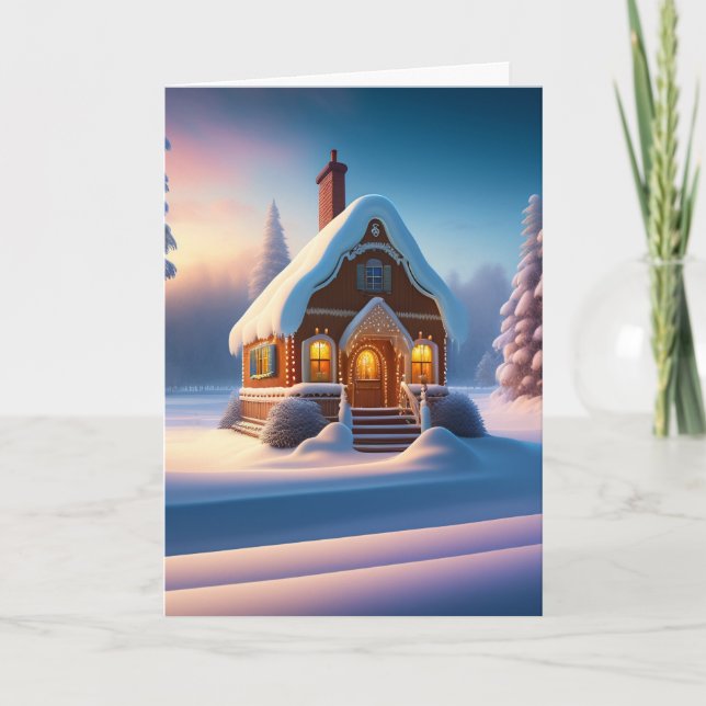 Cartes Pour Fêtes Annuelles Maison en pain d'épices (Devant)