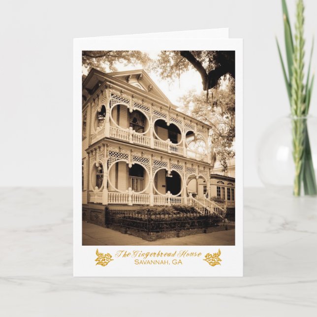 Cartes Pour Fêtes Annuelles Maison en pain d'épices - Savannah, GA (Devant)
