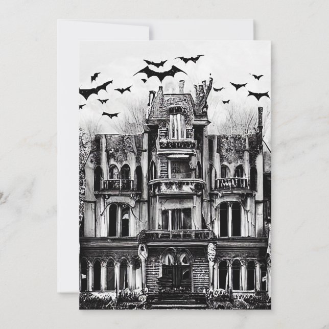 Cartes Pour Fêtes Annuelles Maison hantée (Devant)