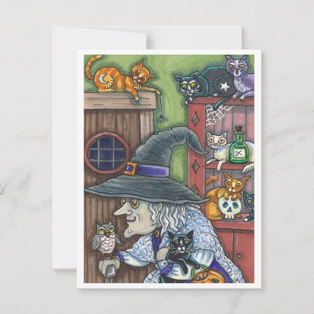 CARTES POUR FÊTES ANNUELLES MAISON HEUREUSE DE LA VIEILLE SORCIÈRE, BEAUCOUP D (Devant)