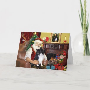 Cartes Pour Fêtes Annuelles Maison noire Père Noël