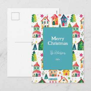 Cartes Pour Fêtes Annuelles Maisons de Noël mignonnes