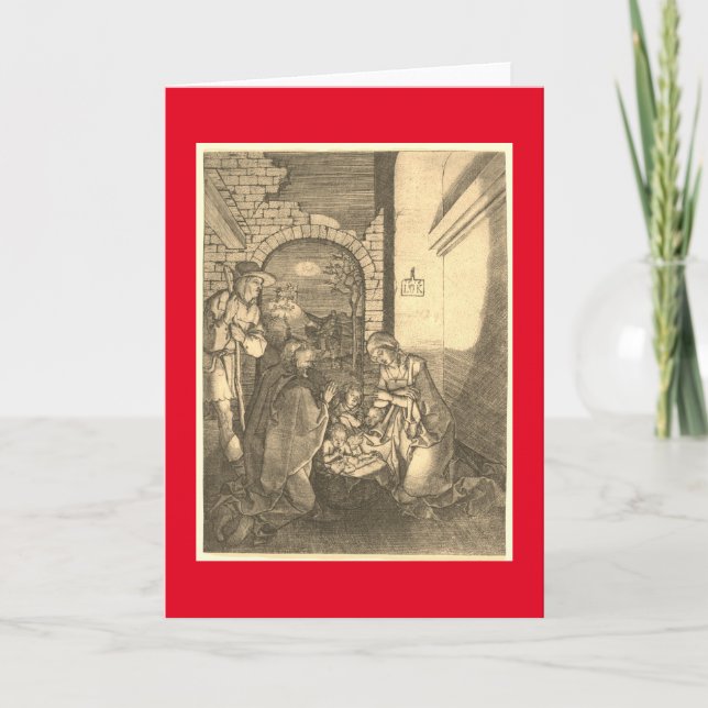 CARTES POUR FÊTES ANNUELLES MAÎTRE ALLEMAND IMPRIMER DE LA NATIVITÉ NOËL (Devant)