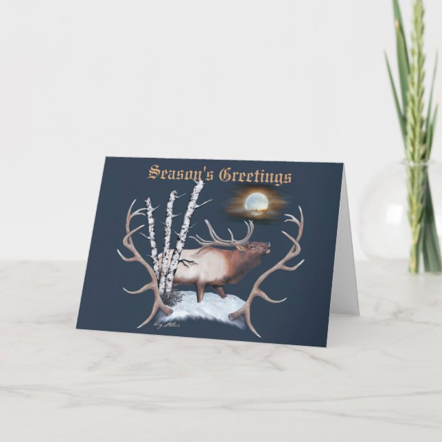 Cartes Pour Fêtes Annuelles Majestic Bull Elk (Devant)