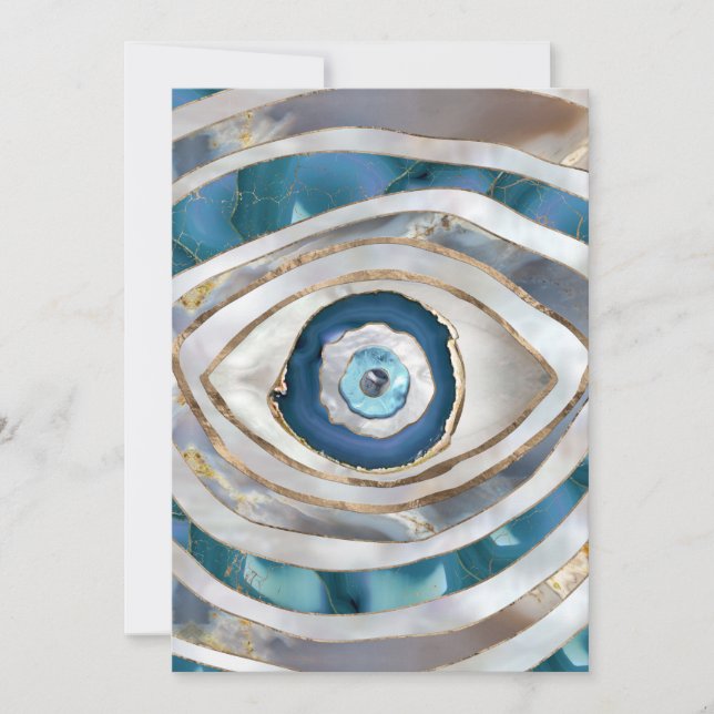 Cartes Pour Fêtes Annuelles Mal Eye Textes minéraux et or (Devant)