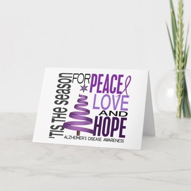 Cartes Pour Fêtes Annuelles Maladie d'Alzheimer de Noël d'espoir d'amour de (Devant)