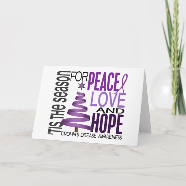 Cartes Pour Fêtes Annuelles Maladie de Crohn de vacances de Noël d'espoir (Devant)