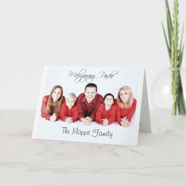 Cartes Pour Fêtes Annuelles Maligayang Pasko signifie la famille de Joyeux (Devant)
