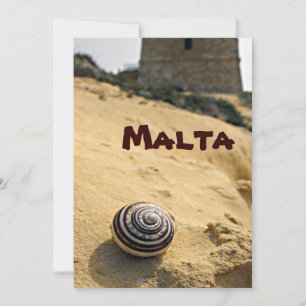 Cartes Pour Fêtes Annuelles Malte Sable, Shell et Tour téléphone