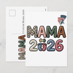 Cartes Pour Fêtes Annuelles Mama personnalisé 2026 Empreinte de pieds de bébé 