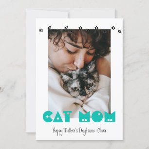 Cartes Pour Fêtes Annuelles Maman de chat   EMPREINTES DE PATTES   Fête des mè