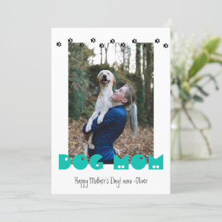 Cartes Pour Fêtes Annuelles Maman de chien | EMPREINTES DE PATTES | Photo pers