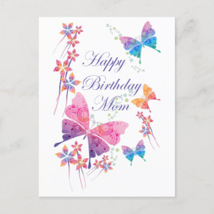 Cartes Postales Joyeux Anniversaire Papillon Originales Zazzle Ca