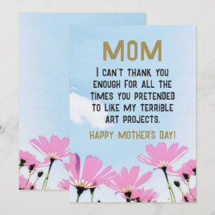 Cartes Pour Fêtes Annuelles Maman Drôle Citation Humour Fleurs Floral Fête des
