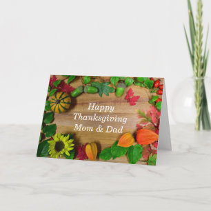 Cartes Pour Fêtes Annuelles Maman Et Papa Jour D'Action De Grâce