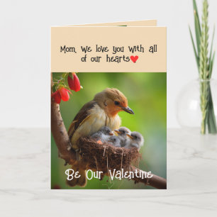 Cartes Pour Fêtes Annuelles Maman Mère Valentine Amour Oiseaux Oiseaux Art