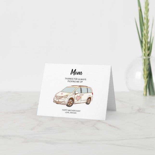Cartes Pour Fêtes Annuelles Maman Minivan Fête des Mères Maman la plus géniale (Devant)