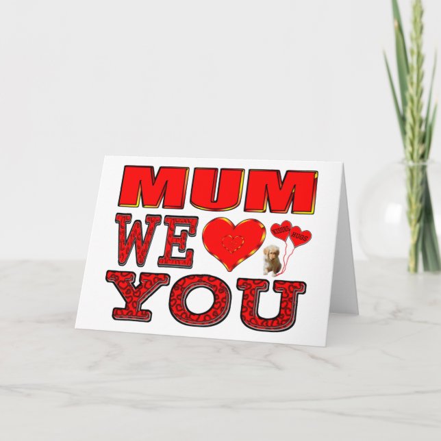 Cartes Pour Fêtes Annuelles Maman, on t'aime (Devant)