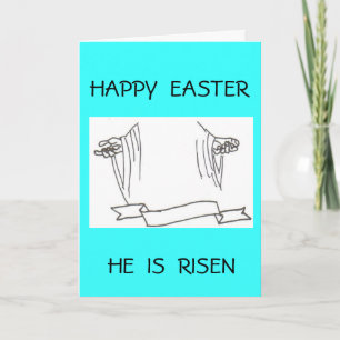 CARTES POUR FÊTES ANNUELLES MAN2 001, HAPPY EASTER, IL EST RELEVÉ