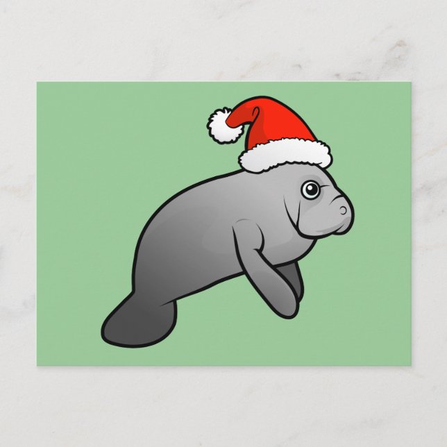 Cartes Pour Fêtes Annuelles Manat de Noël Père Noël (Devant)