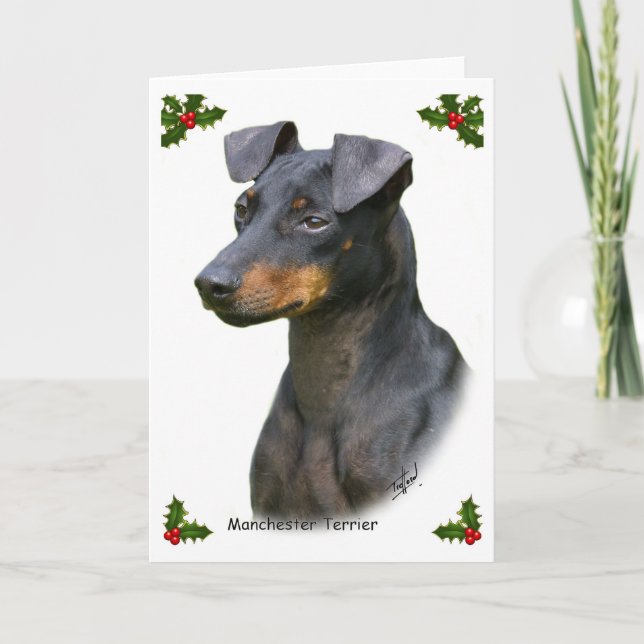 Cartes Pour Fêtes Annuelles Manchester Terrier 8W13D-07 (Devant)