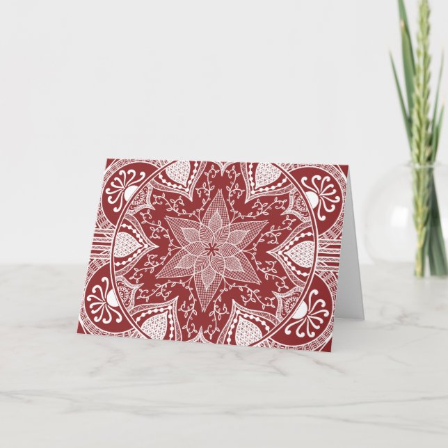 Cartes Pour Fêtes Annuelles Mandala de canneberge (Devant)