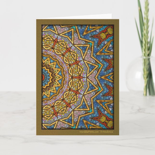 Cartes Pour Fêtes Annuelles Mandala de la Couronne numérique (Devant)