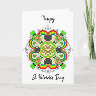 Cartes Pour Fêtes Annuelles Mandala de la Saint Patrick personnalisée