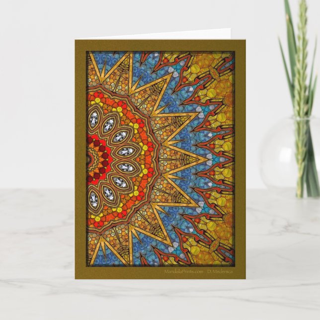 Cartes Pour Fêtes Annuelles Mandala des fleurs du désert (Devant)