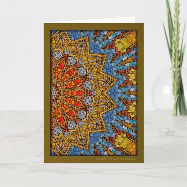 Cartes Pour Fêtes Annuelles Mandala numérique Sunny (Devant)