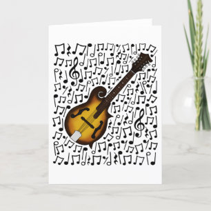 Cartes Pour Fêtes Annuelles Mandolin Notes musicales Mandolinist Folk Musicien