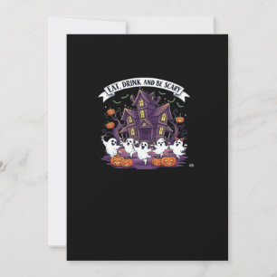 Cartes Pour Fêtes Annuelles Manger Boire Et Être Effrayant Classique Drôle Rét