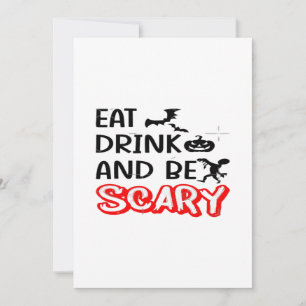Cartes Pour Fêtes Annuelles Manger Boire Et Être Effrayant Design Rétro Classi