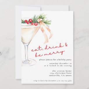 Cartes Pour Fêtes Annuelles Manger, boire et être joyeux Martini de Noël
