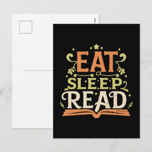 Cartes Pour Fêtes Annuelles Manger Dormir Lire, Lecture Drôle