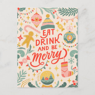 Cartes Pour Fêtes Annuelles Mangez, buvez et profitez