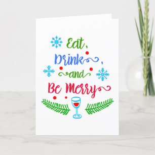 Cartes Pour Fêtes Annuelles Mangez, buvez et soyez joyeux, Fêtes de Noël, ZSSP