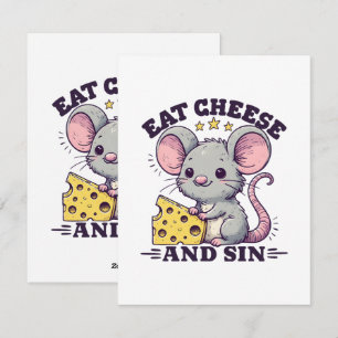 Cartes Pour Fêtes Annuelles Mangez Du Fromage Et Du Péché