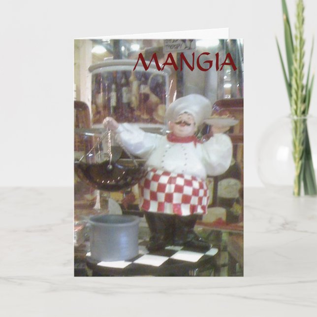 CARTES POUR FÊTES ANNUELLES MANGIE=REMERCIER LE STYLE ITALIEN (Devant)