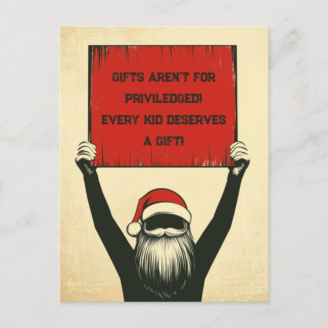 Cartes Pour Fêtes Annuelles Manifestation contre Père Noël (Devant)