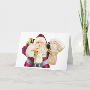 Cartes Pour Fêtes Annuelles Mannequin de Santa Claus with bell toxits and mone